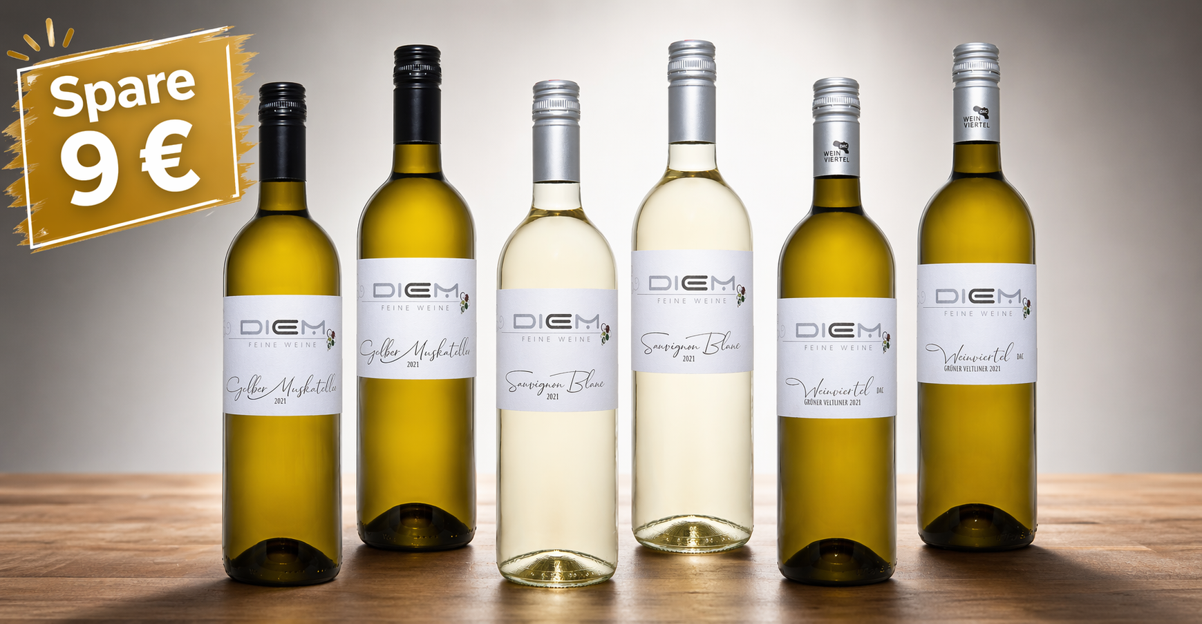 Spargelwein Probierpaket - je 2x Sauvignon Blanc, Gelber Muskateller & Grüner Veltliner Weinviertel DAC